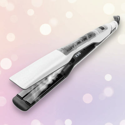 lisseur a vapeur blanc avec réservoir