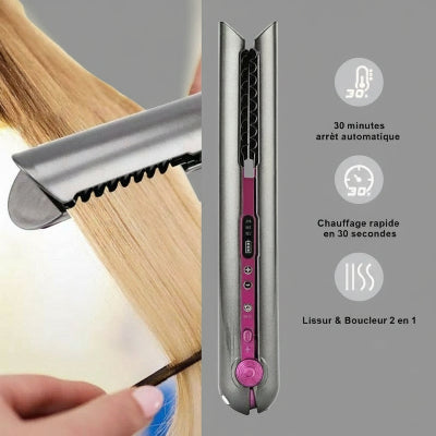 lisseur sans fil couleur argenté