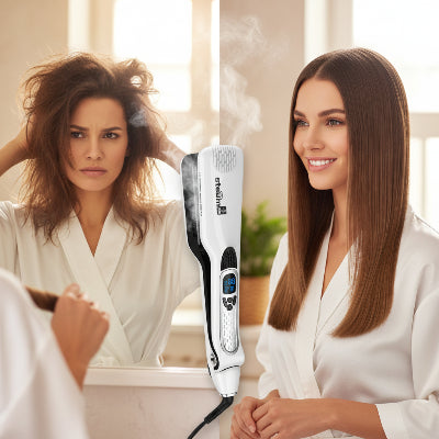 lisseur vapeur dans la salle de bain