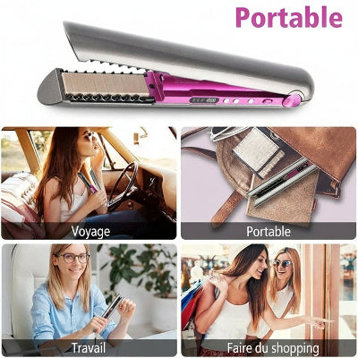 lisseur sans fil argenté portable